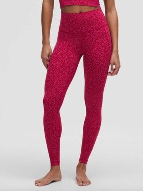 Lululemon Align High-Rise Pant 28" Leopard Daisy Desert Red Magenta Smoke